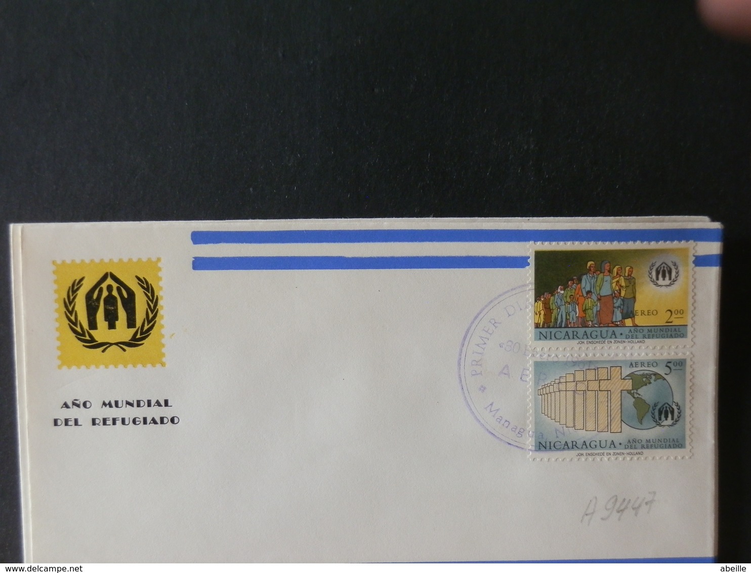 A9447  FDC  NICARAGUA - Refugees