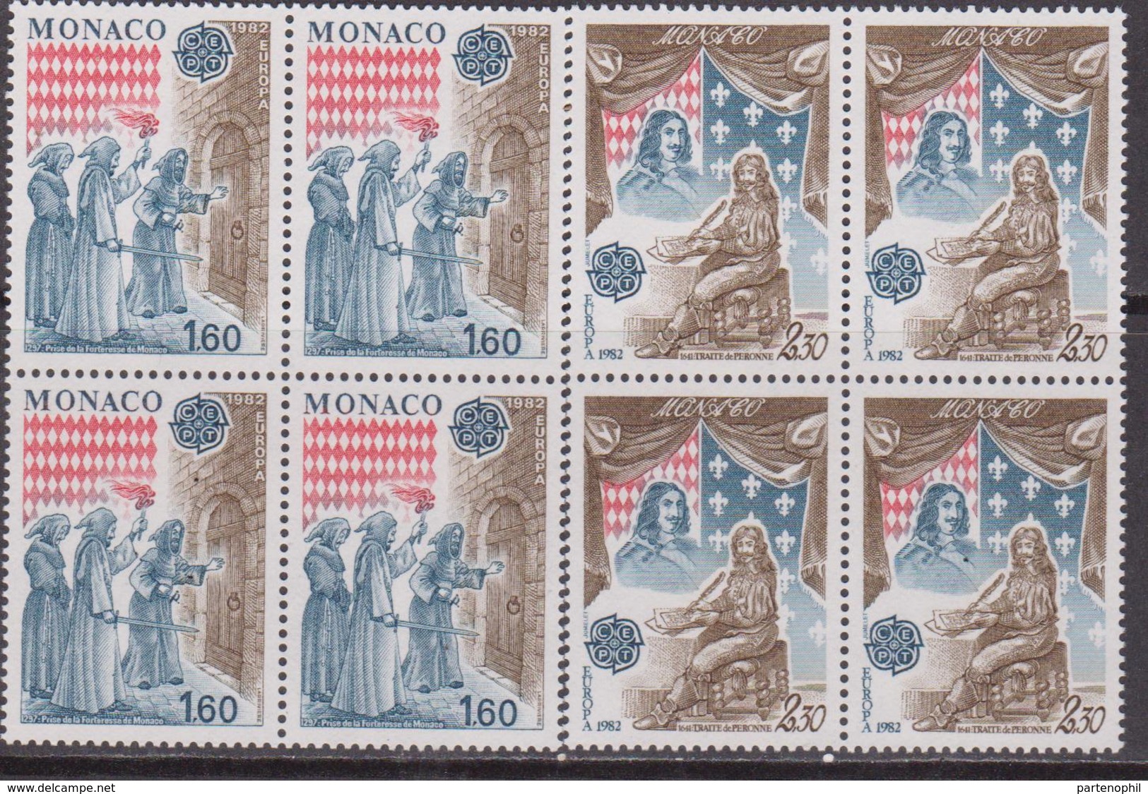 Monaco 1982 Europa Cept Block 4 Set MNH - Nuovi