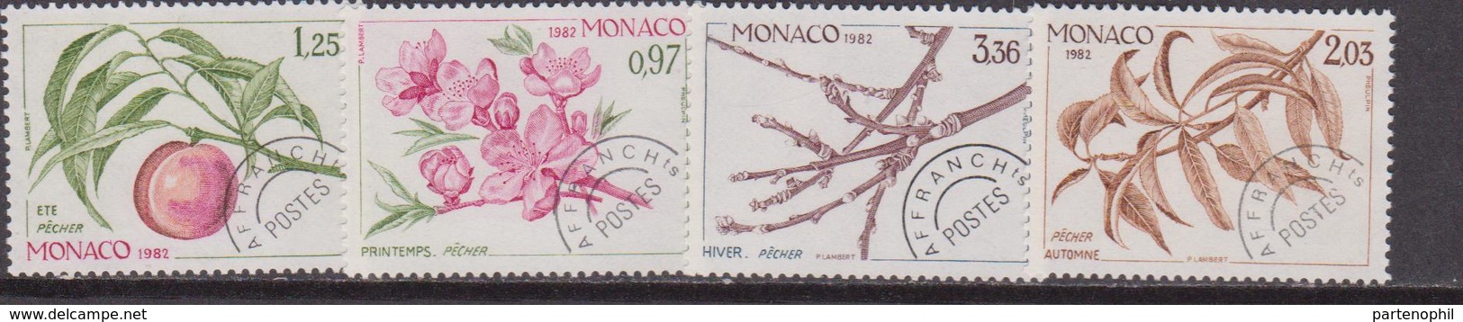 Monaco 1982 Fiori Flowers Set MNH - Nuovi