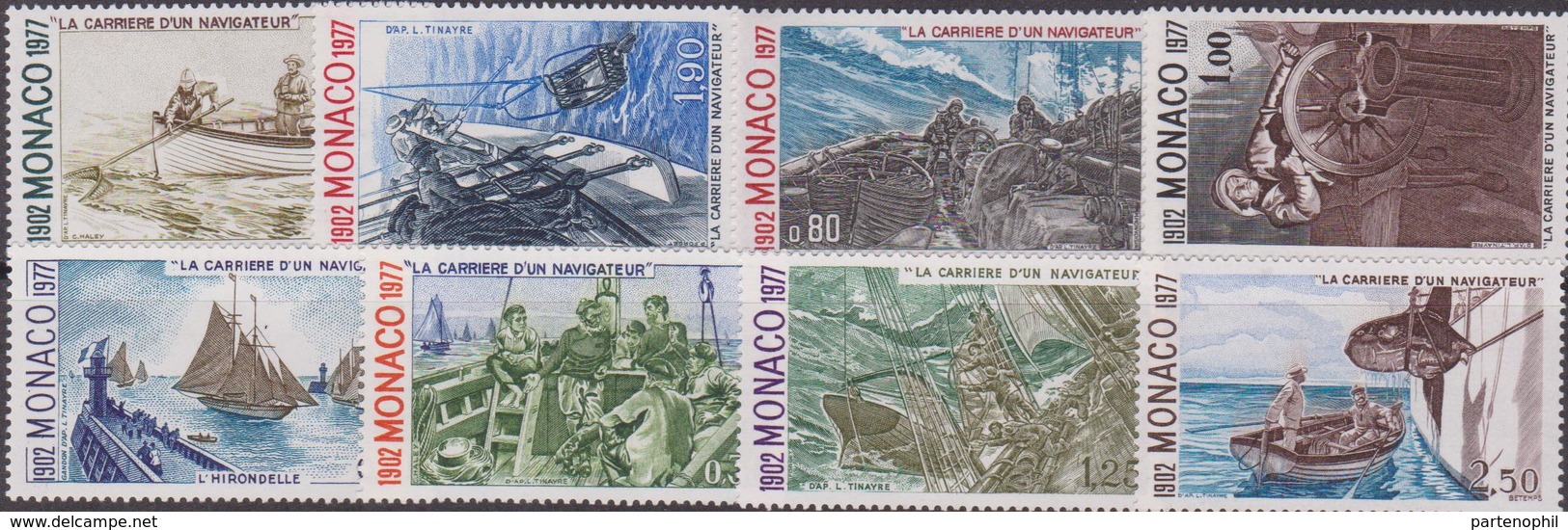 Monaco 1977 - Y & T N. 1103/11 - "La Carrière D'un Navigateur"MNH - Nuovi