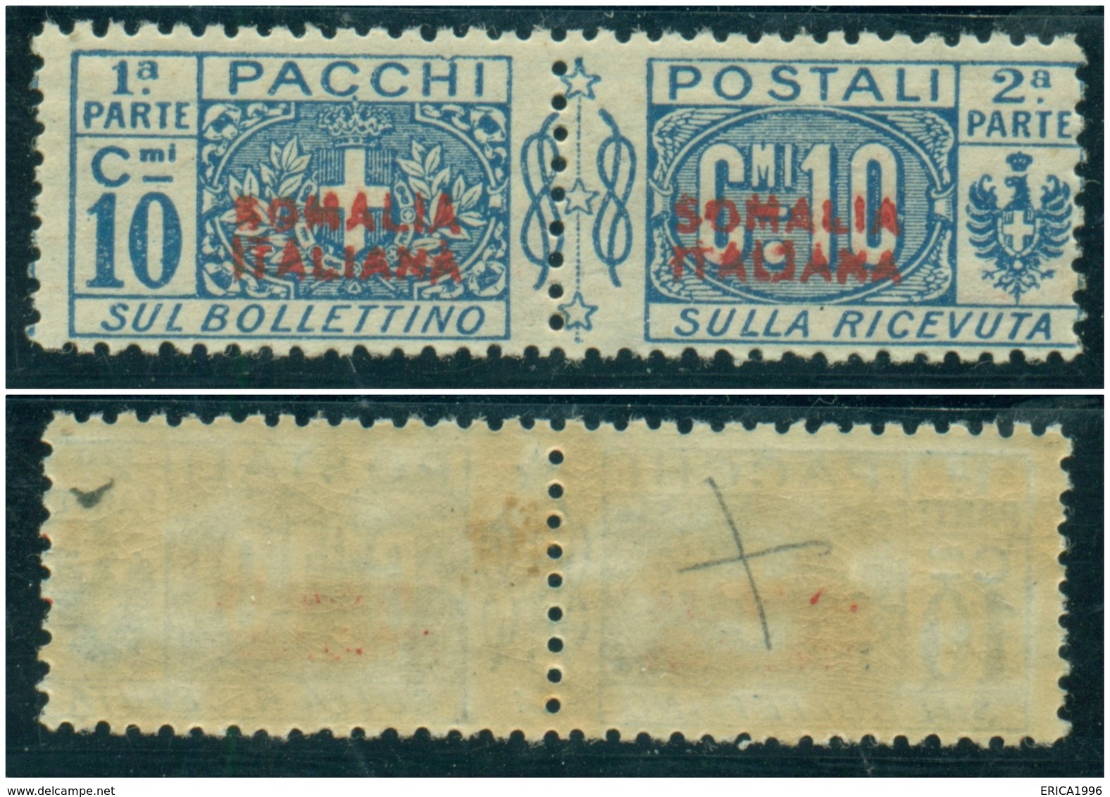 Z1350 ITALIA COLONIE Somalia Italiana 1926 Pacchi Postali 10 C. MNH Sassone N. 31, Valore Catalogo € 110, Ottime Condiz. - Somalie