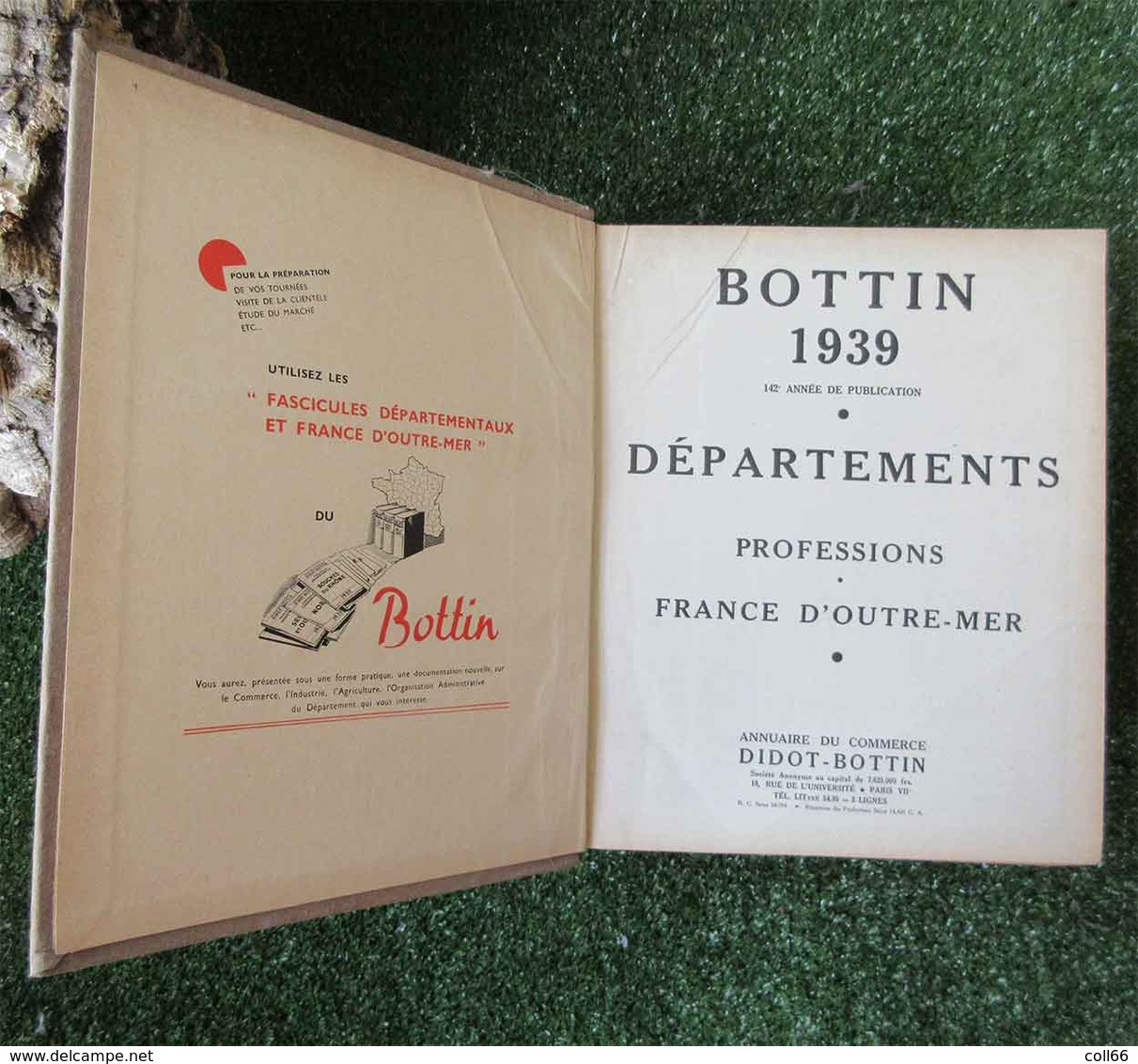 1939 RARE Annuaire Commerce DIDOT-Bottin Professions France Et Outre-Mer Pour Localiser Franco Port FR Metro 3164 Pages - Telephone Directories