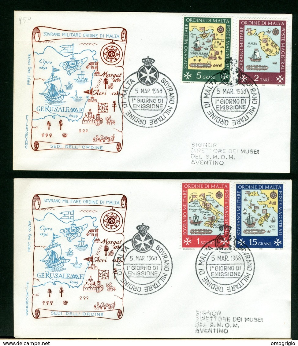 SMOM - FDC 1968 - SEDI DELL'ORDINE - Sovrano Militare Ordine Di Malta