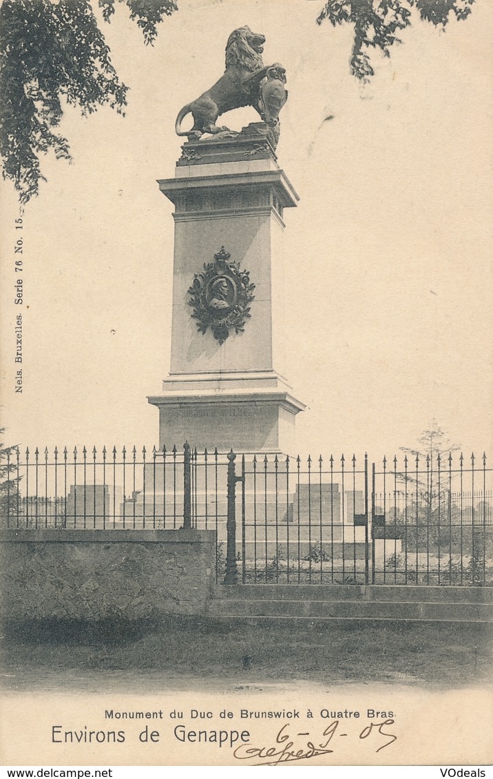 CPA - Belgique - Genappe - Monument Du Duo De Brunswick à Quatre Bras - Genappe