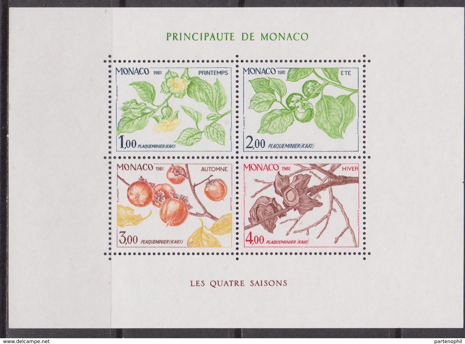 Monaco 1981 Fiori Flowers Set MNH - Nuovi