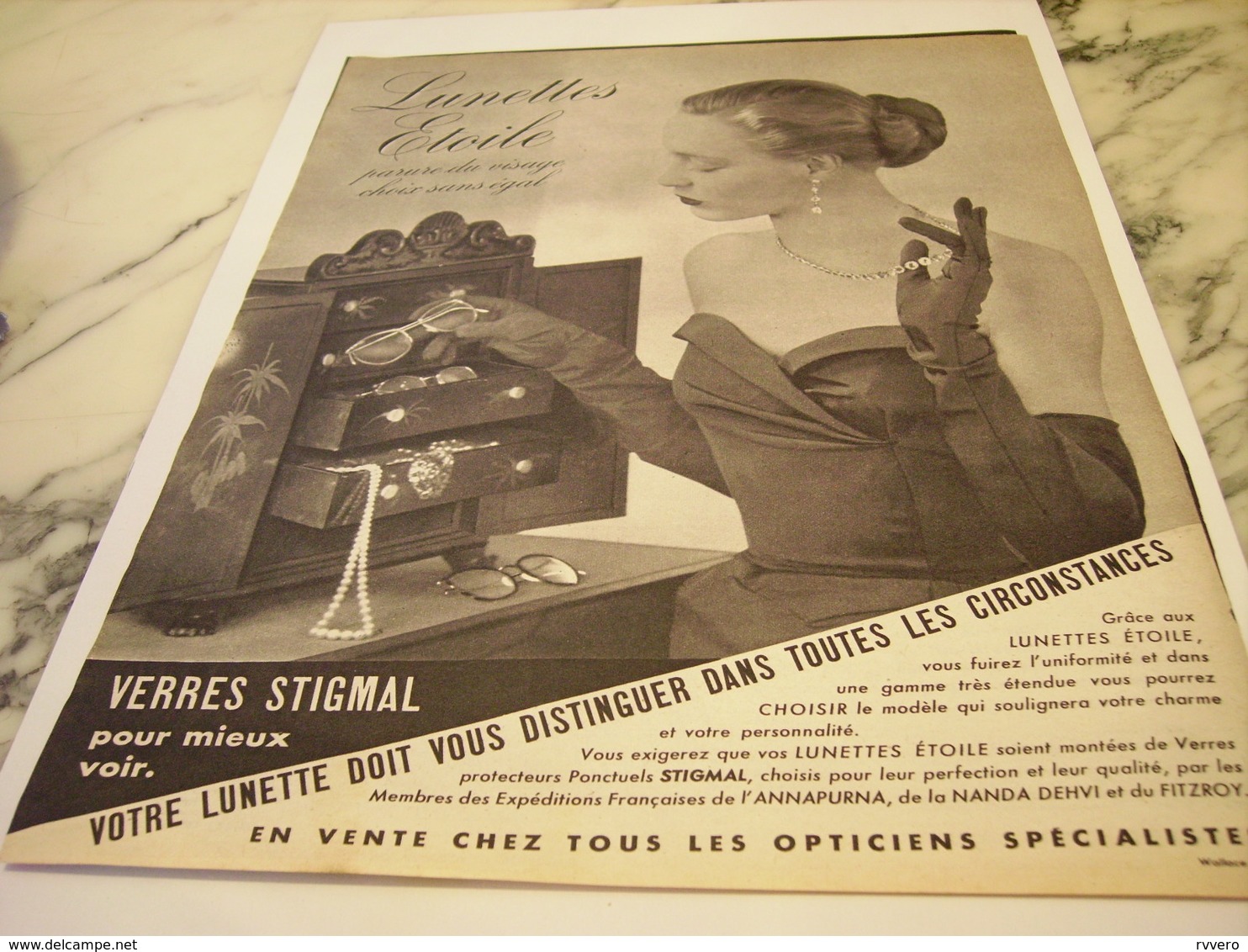 ANCIENNE PUBLICITE LUNETTE  ETOILE 1952 - Autres & Non Classés