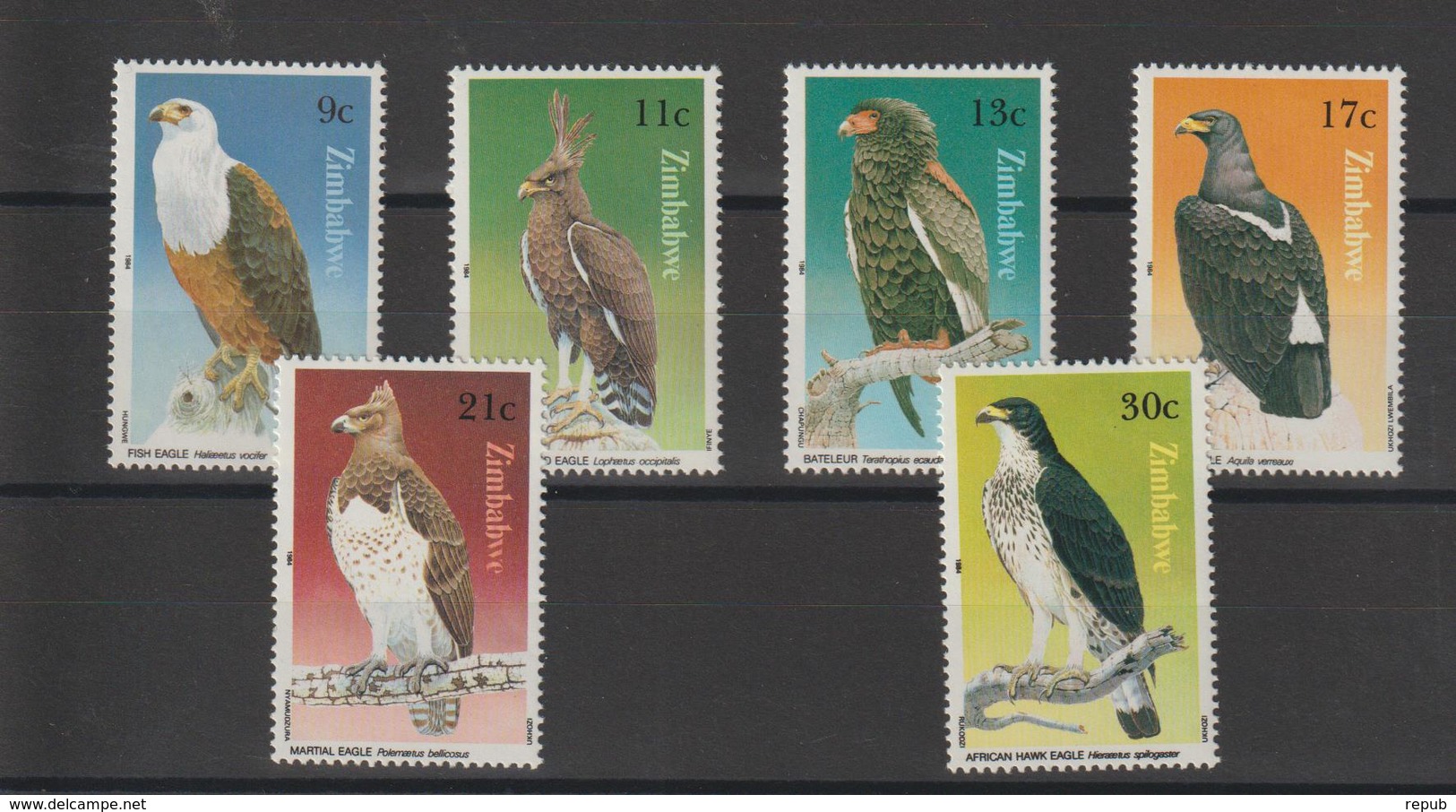 Zimbabwe 1984 Oiseaux Série 71-76 6 Val ** MNH - Zimbabwe (1980-...)