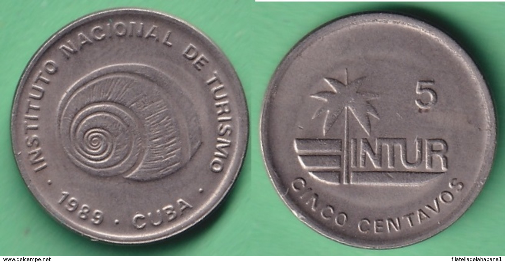 1989-MN-155 CUBA 1989 5c INTUR CARACOL SNAIL CUPRO NICKEL. - Cuba