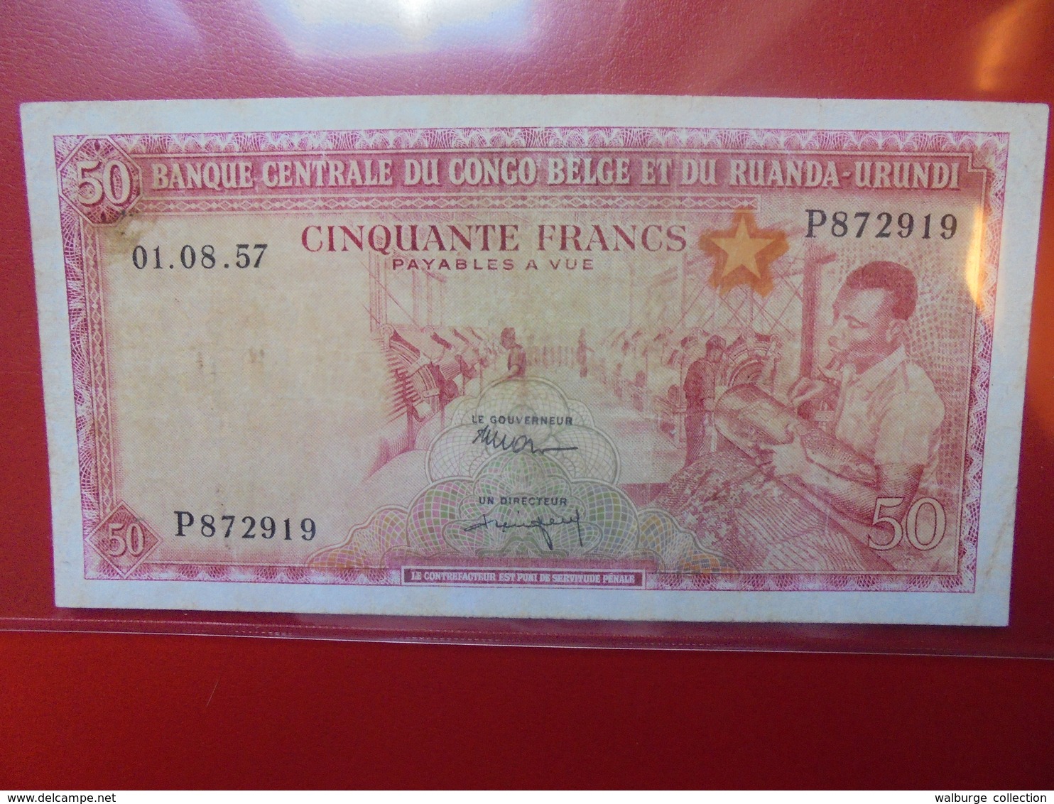CONGO BELGE 50 FRANCS 1957 CIRCULER (B.2) - Bank Van Belgisch Kongo