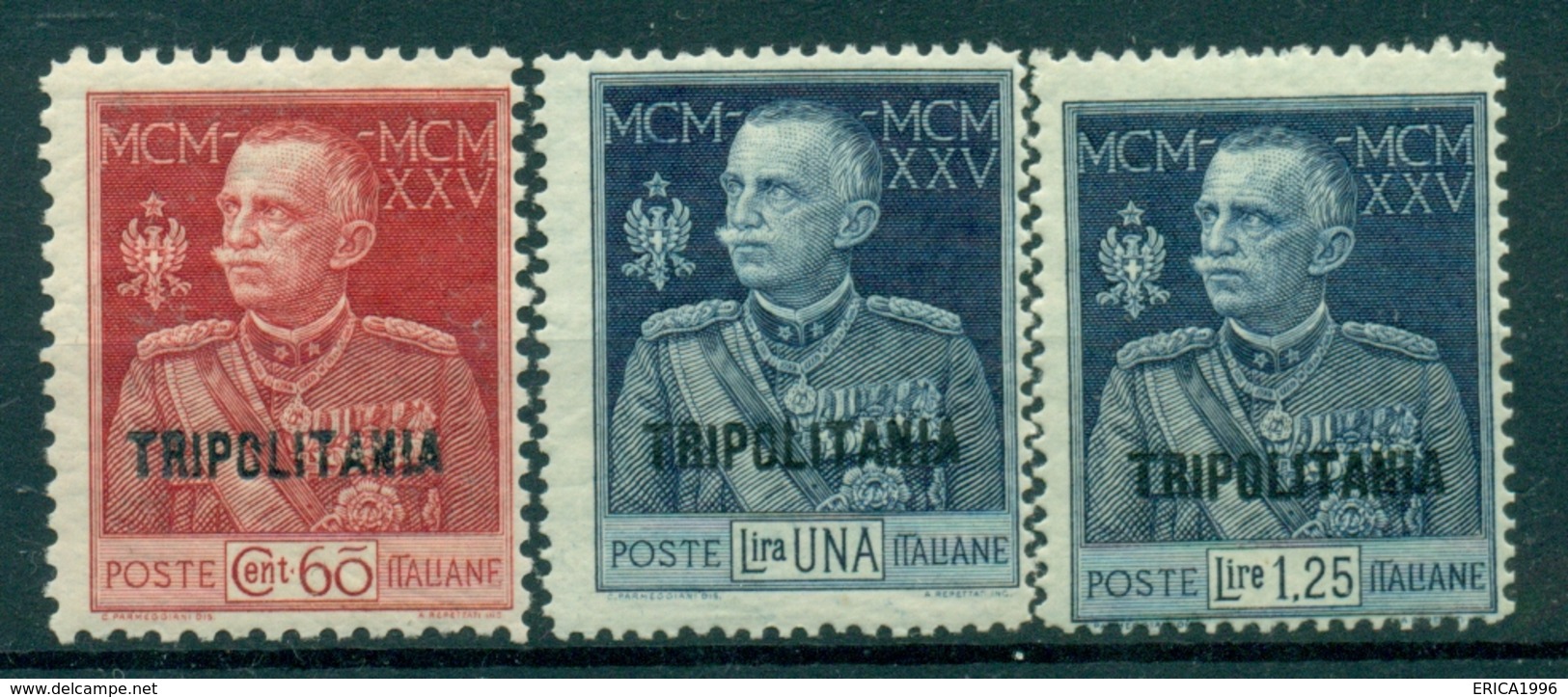 V9897 ITALIA COLONIE TRIPOLITANIA 1925-26 Giubileo, MNH**, Dent. 11 (c. 60) + 13 1/2, Serie Completa, Valut. Sassone: € - Tripolitania