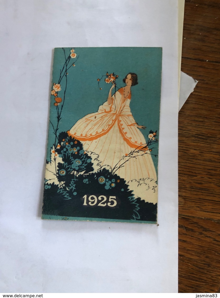 Petit Calendrier De 1925 Avec Une Publicité Derrière - Petit Format : 1921-40