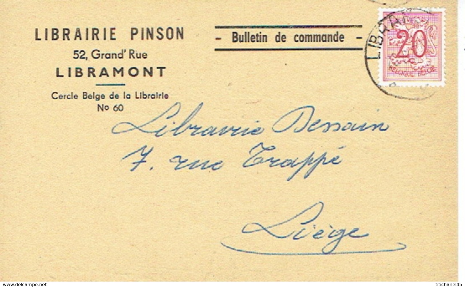 CP Publicitaire LIBRAMONT 1952 - LIBRAIRIE PINSON - Libramont-Chevigny