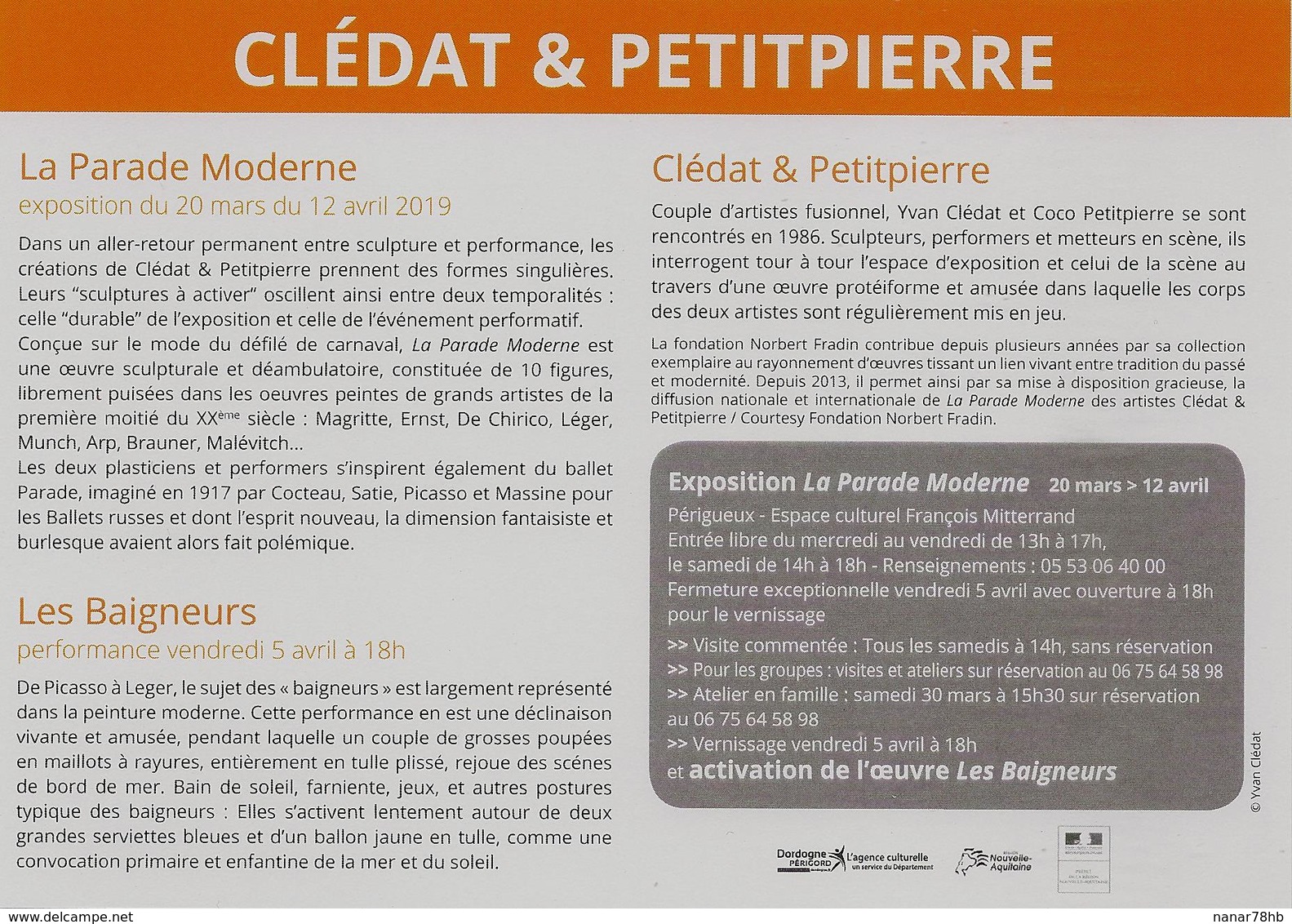 CPM Exposition Cledat & Petitpierre (sculpture Moderne) à Périgueux - Expositions