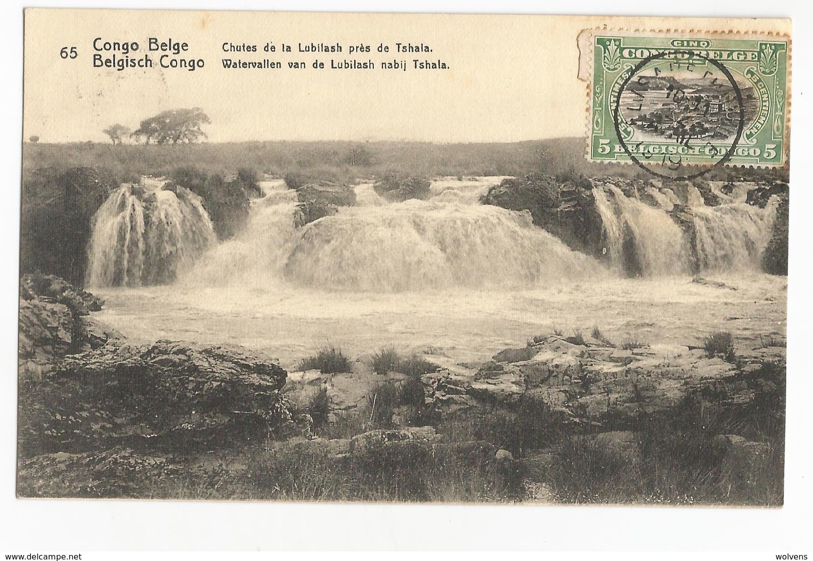 Congo Belge Les Chutes De La Rivière Lubilash Près De Tshala CPA PK EP - Belgian Congo