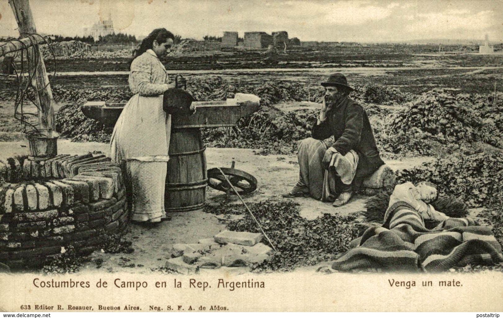 COSTUMBRES DE CAMPO EN LA REP ARGENTINA. VENGA UN MATE. -  Fonds Victor FORBIN 1864-1947 - Argentina