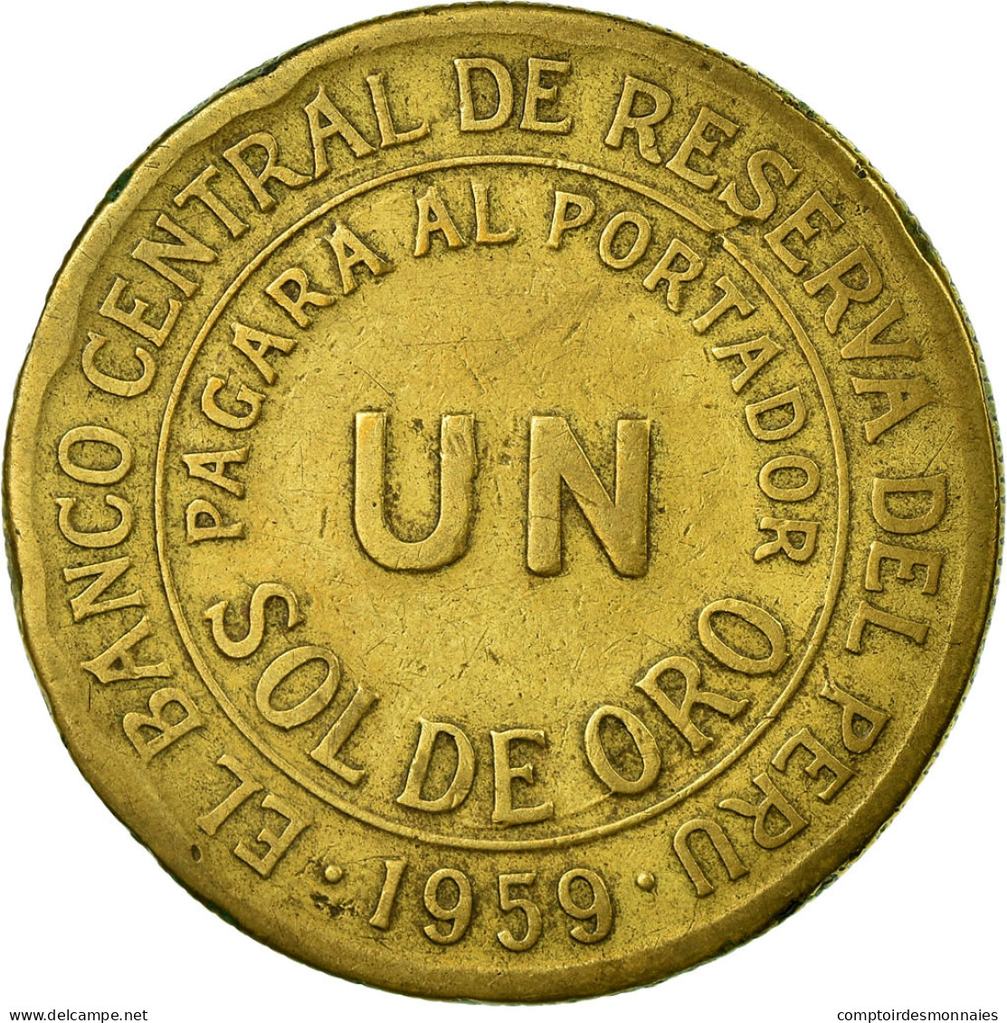 Monnaie, Pérou, Sol, 1959, Lima, TTB, Laiton, KM:222 - Pérou