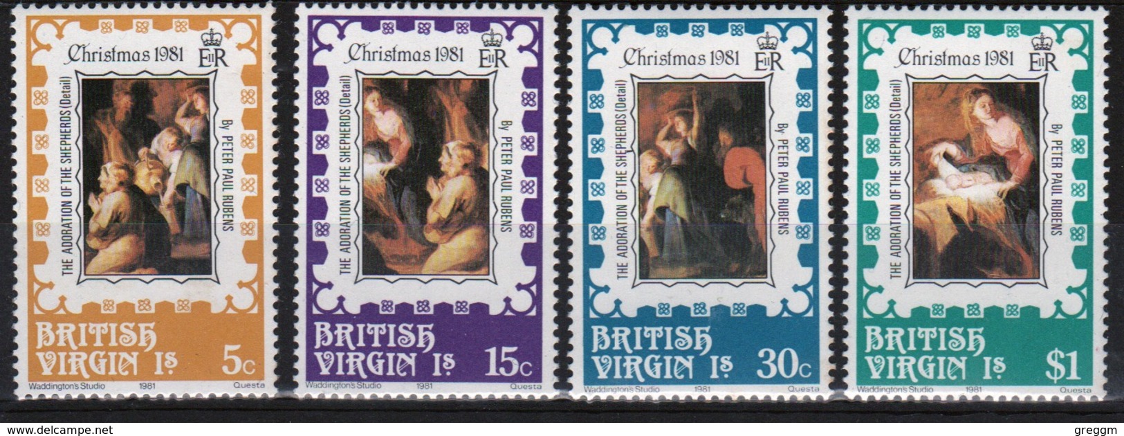 British Virgin Islands 1981 Queen Elizabeth Set Of Stamps Celebrating Christmas. - British Virgin Islands