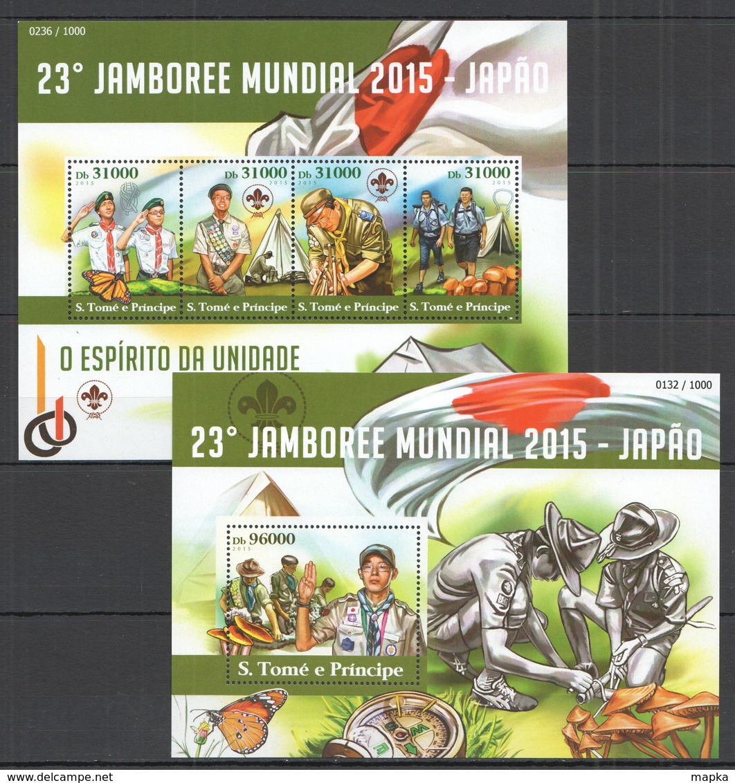 ST1541 2015 S. TOME E PRINCIPE SCOUTISME 23TH JAMBORE MUNDIAL 2015 JAPAN KB+BL MNH - Altri & Non Classificati