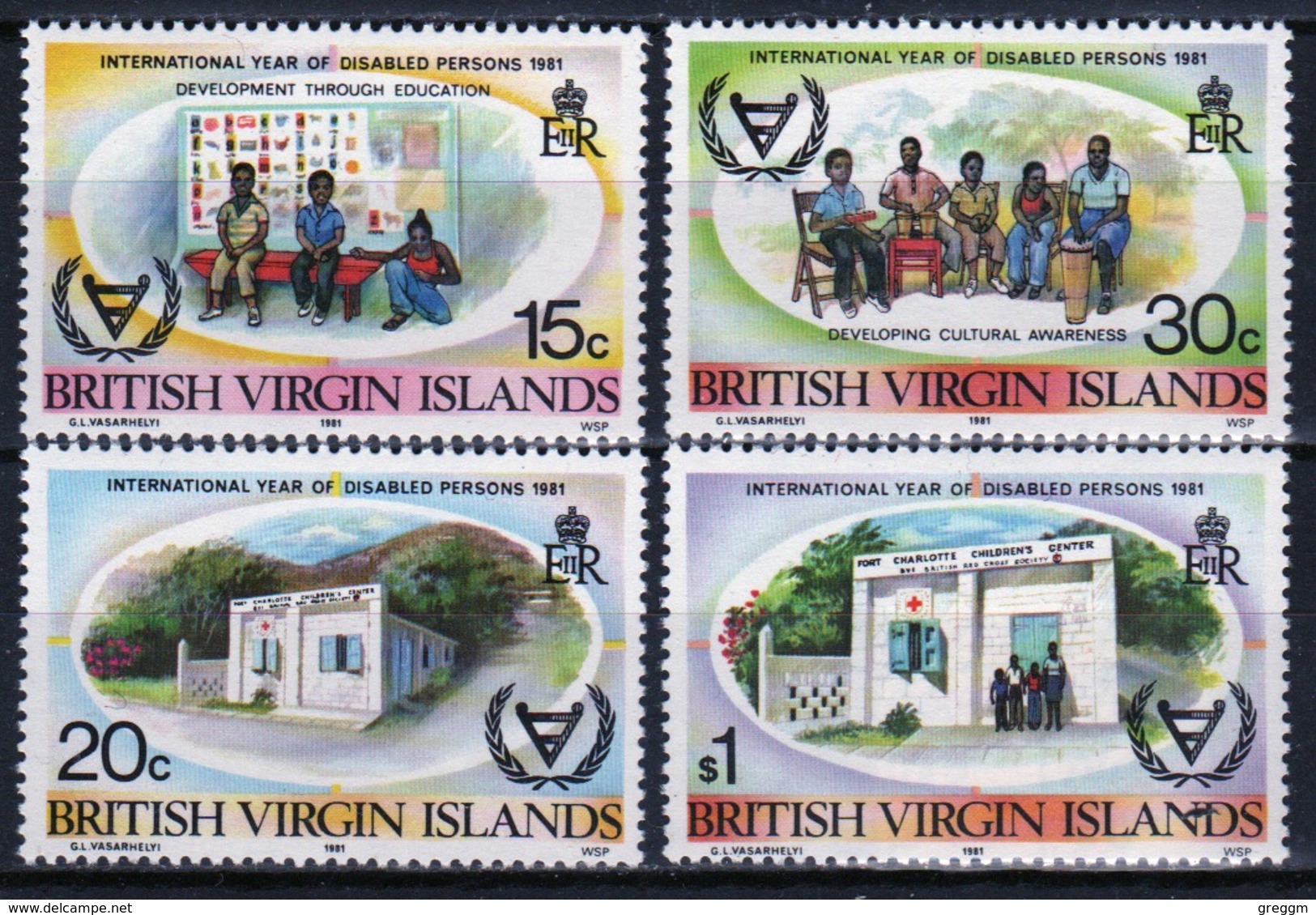 British Virgin Islands 1981 Queen Elizabeth Set Of Stamps Celebrating Year Of Disabled Person. - British Virgin Islands