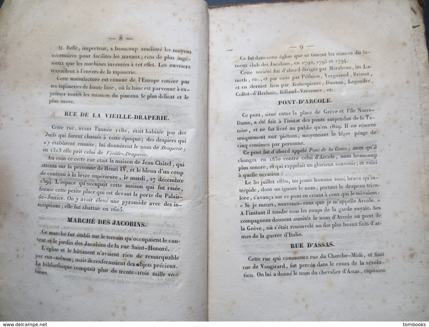 Paris - Ancien Et Moderne - Origine Des Rues Et Principaux Monumens De Cette Ville Par Cousin D'Avalon - 1834 - - 1801-1900