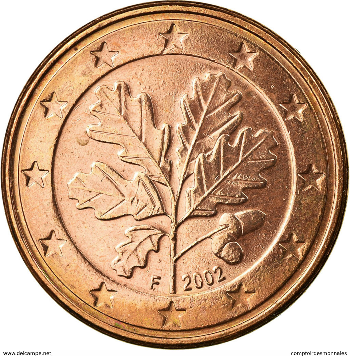 République Fédérale Allemande, 5 Euro Cent, 2002, TTB, Copper Plated Steel - Allemagne