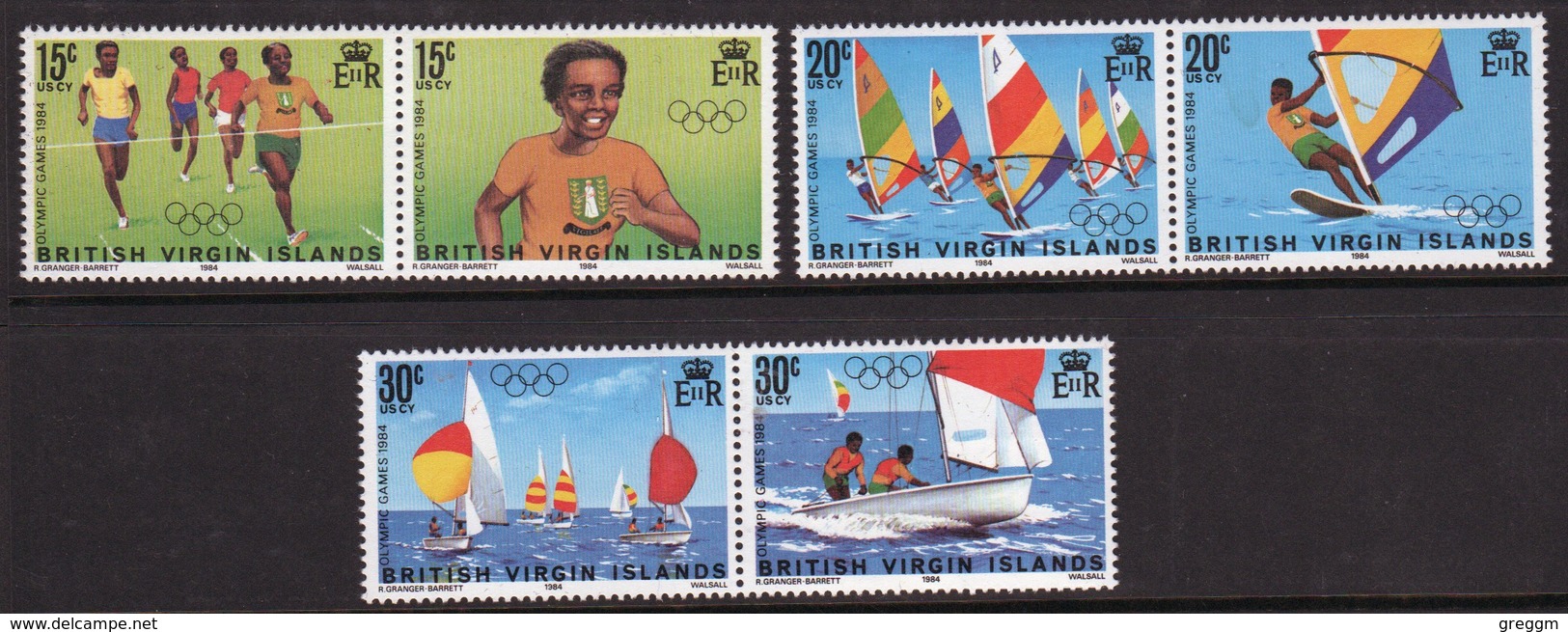 British Virgin Islands 1984 Queen Elizabeth Set Of Stamps Celebrating Olympic Games. - British Virgin Islands