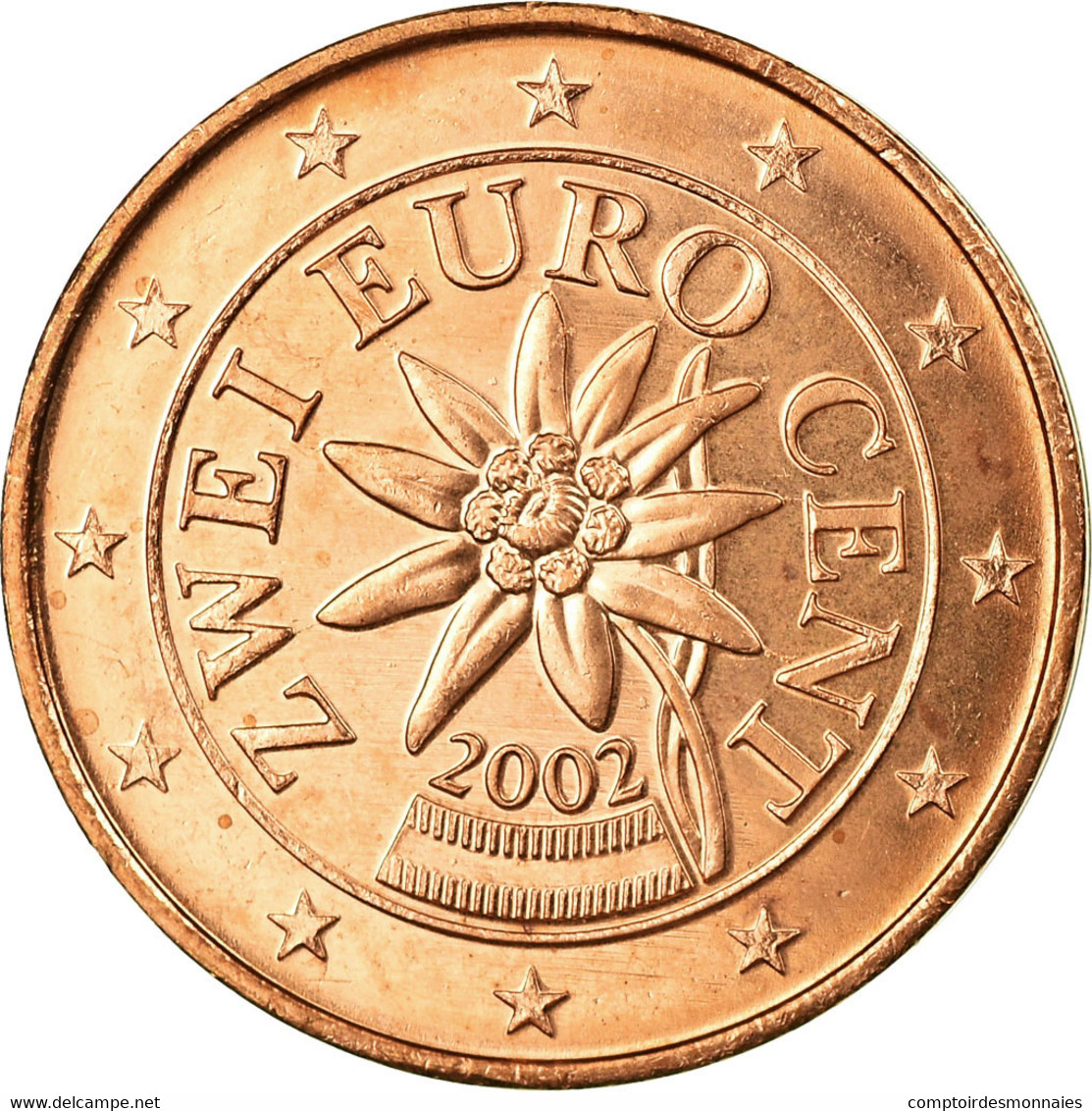 Autriche, 2 Euro Cent, 2002, SUP, Copper Plated Steel, KM:3083 - Autriche