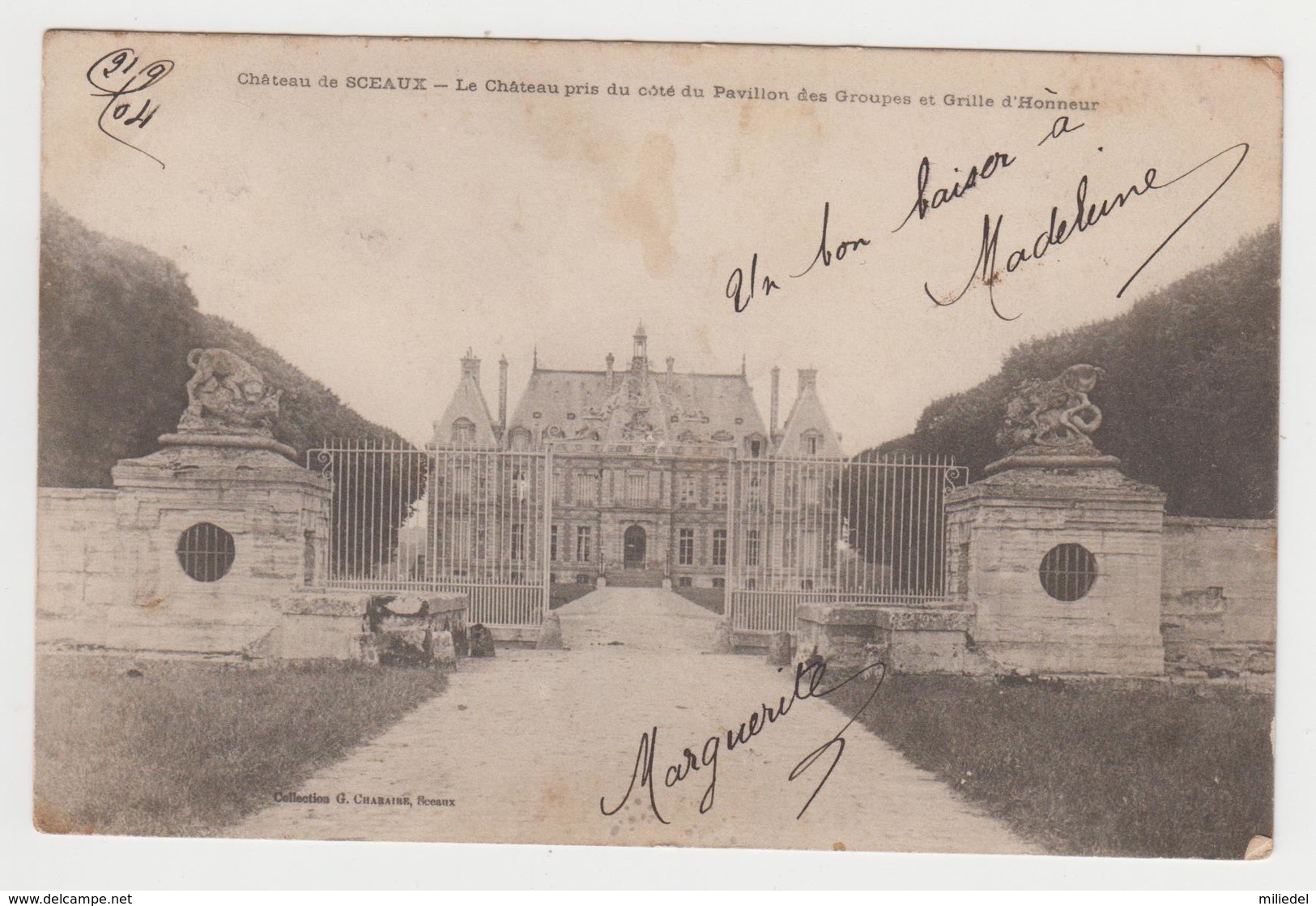 BO417 - Château De SCEAUX - Pris Du Côté Du Pavillon Des Groupes Et Grille D'Honneur - Sceaux