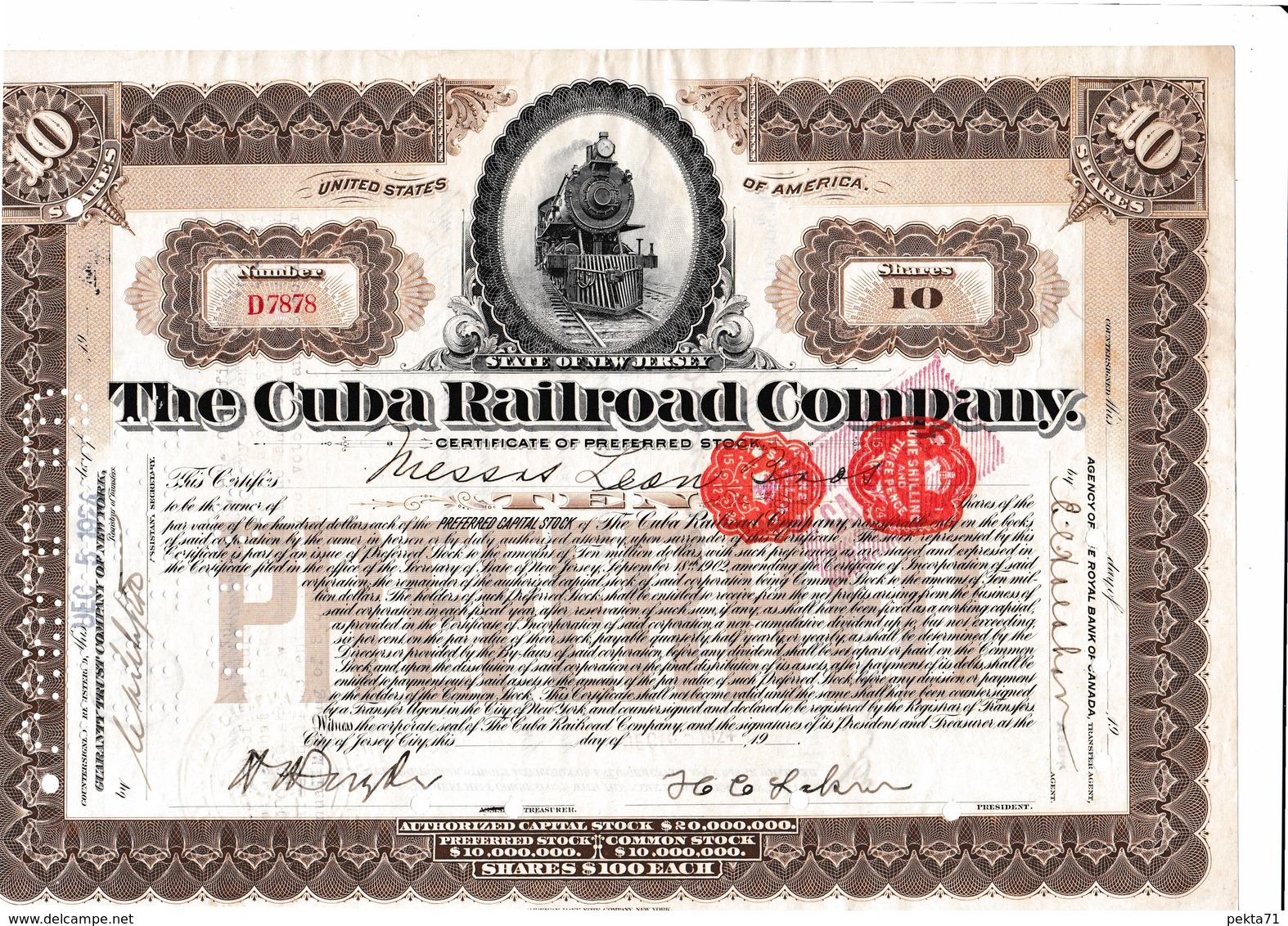 THE CUBA RAILROAD COMPANY 1924 - Chemin De Fer & Tramway