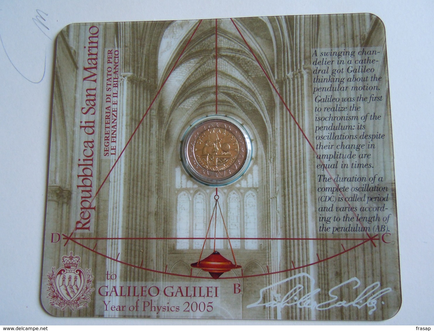 San Marino, 2 Euro, 2005, FDC, Bi-Metallic, KM:469 Saint-Marin RARE