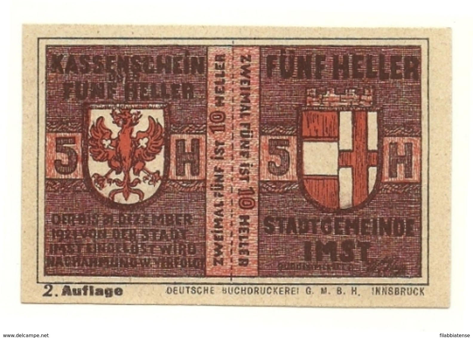 1921 - Austria - Imst Notgeld N93   ----- - Austria