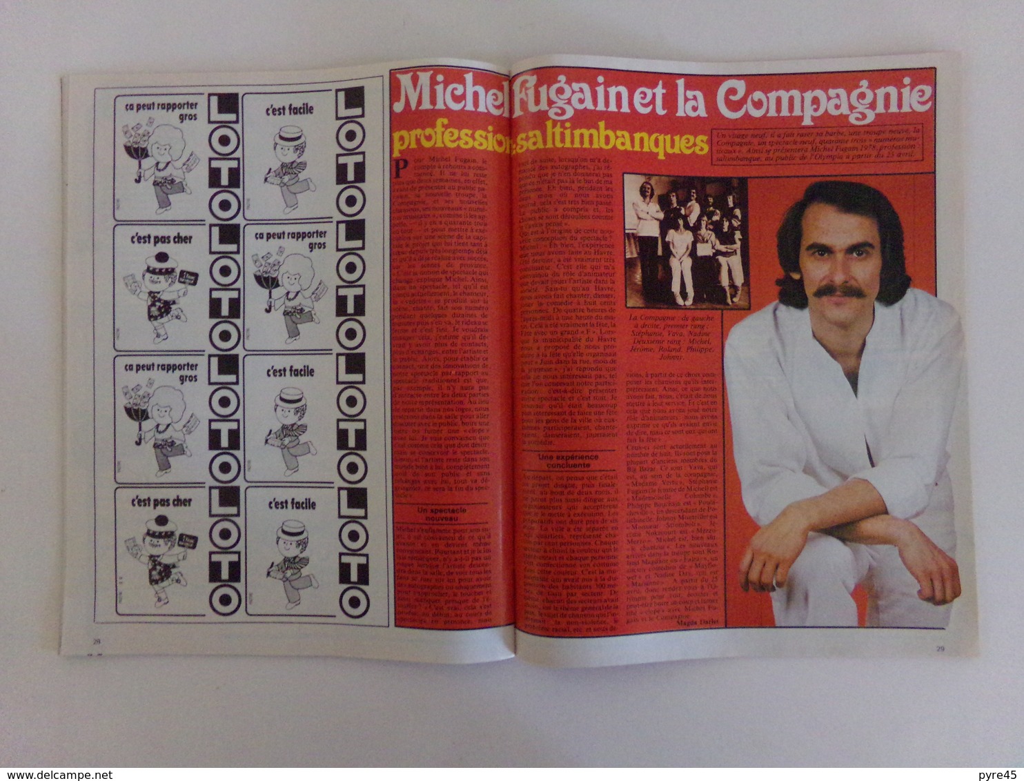 Revue " Salut ! " n°49, 1978, Johnny et Sylvie, Caradec, Eruption, Michel Fugain ...