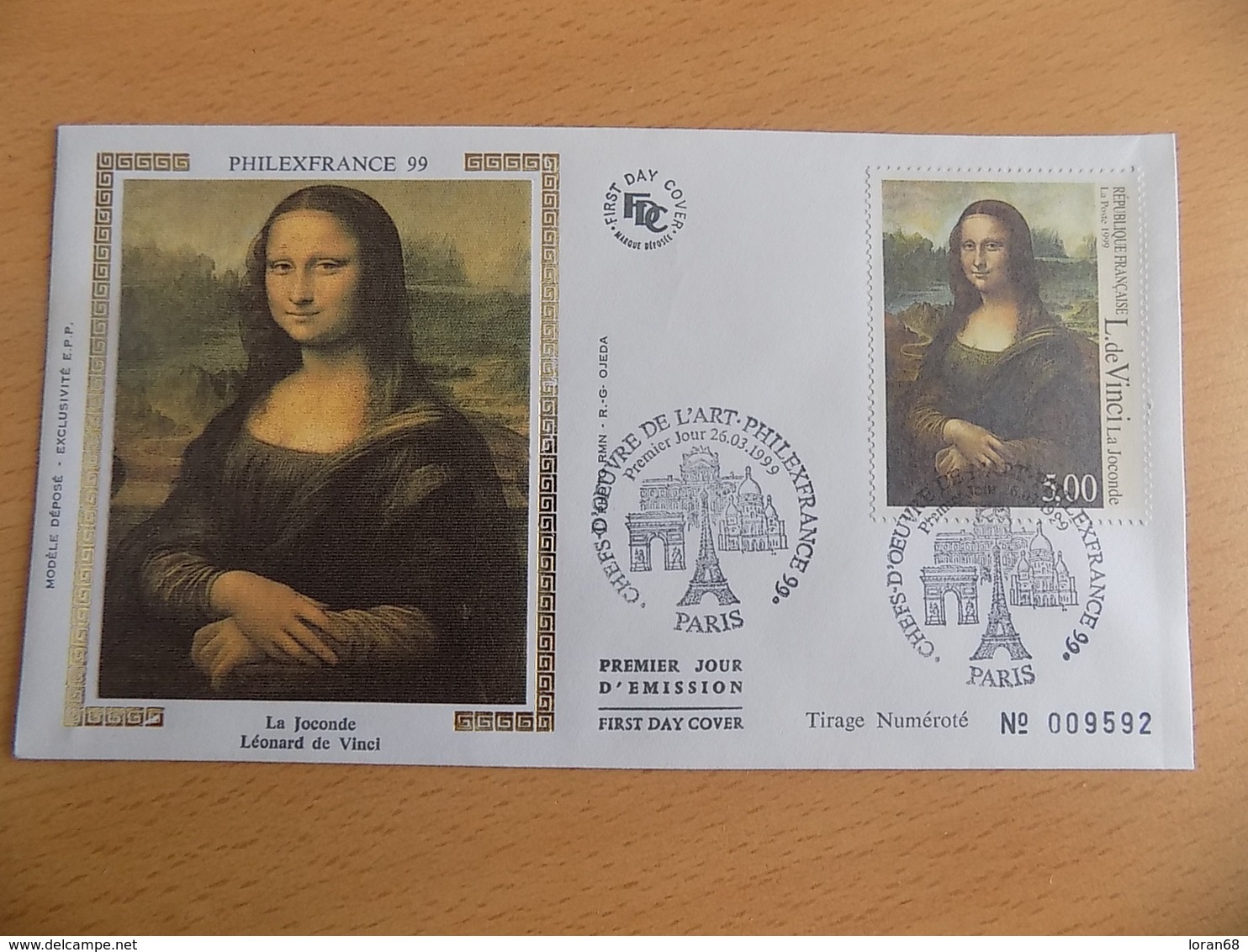 FDC France : Tableau De La Joconde, Philexfrance 99 - Paris 26/03/1999 - 1990-1999