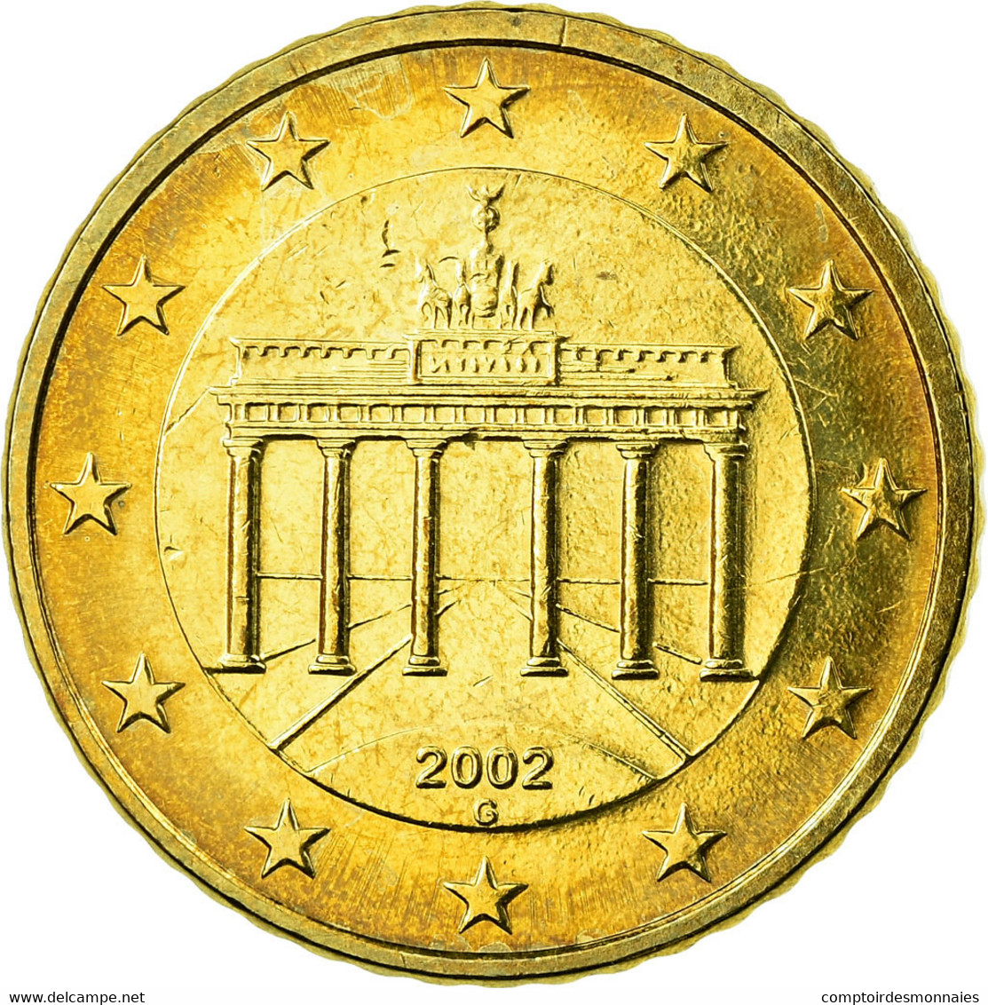 République Fédérale Allemande, 50 Euro Cent, 2002, TTB, Laiton, KM:212 - Allemagne