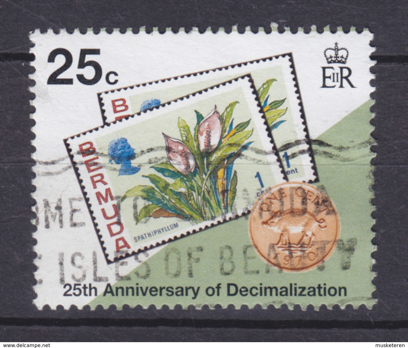 Bermuda 1995 Mi. 669    25 C Dezimalwährung Stamp On Stamp - Bermuda