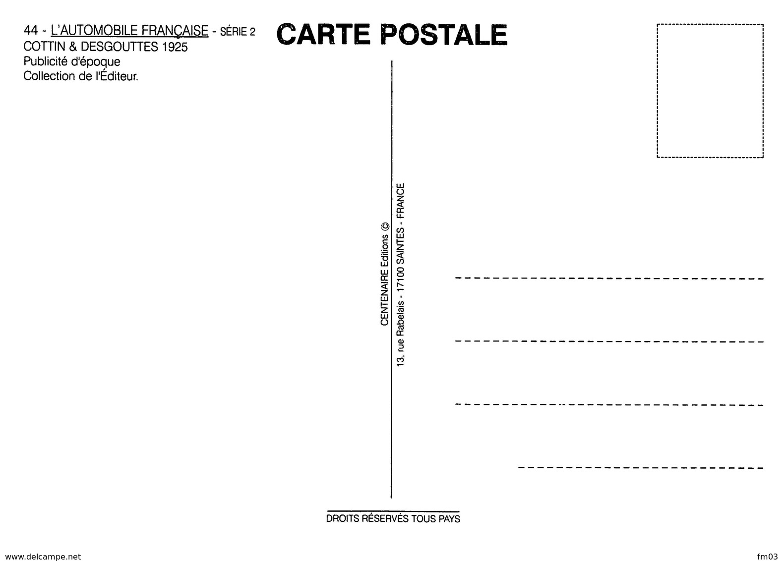 Cottin Desgouttes Illustrateur Géo Gaumet - Voitures De Tourisme