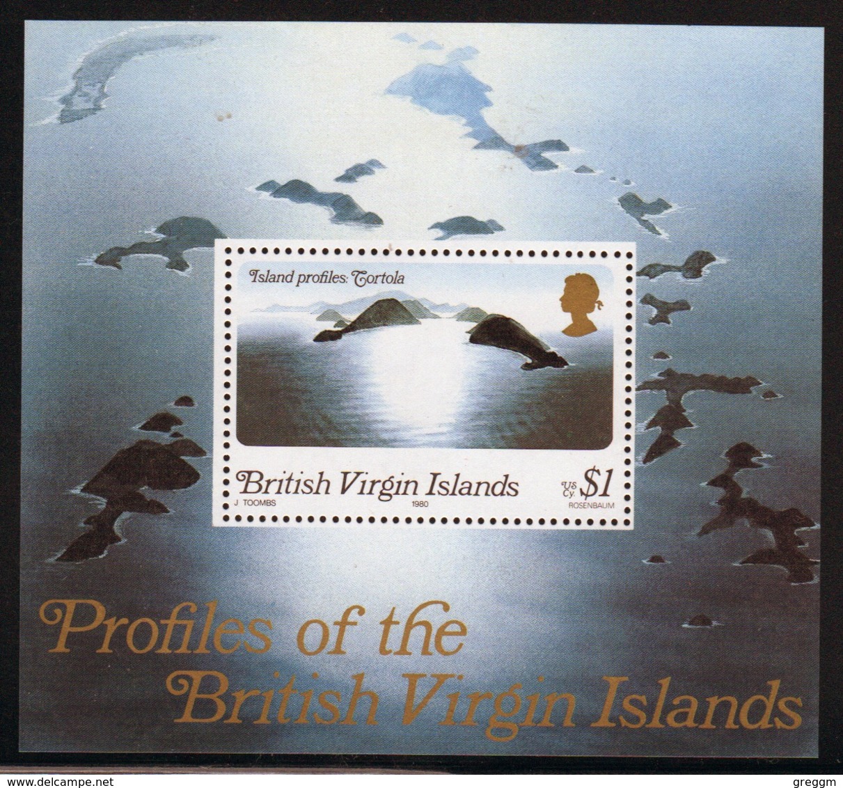 British Virgin Islands 1980 Queen Elizabeth Mini Sheet Celebrating Profiles Of The Virgin Islands. - British Virgin Islands