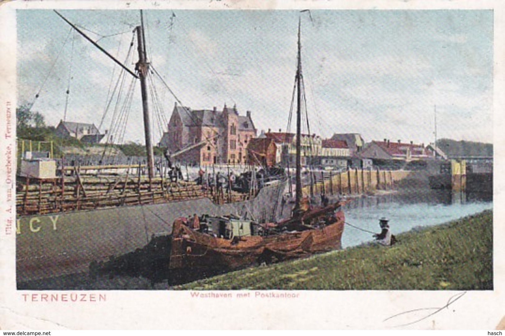 2606168Terneuzen, Westhaven Met Postkantoor Rond 1900 (zie Hoeken) - Terneuzen