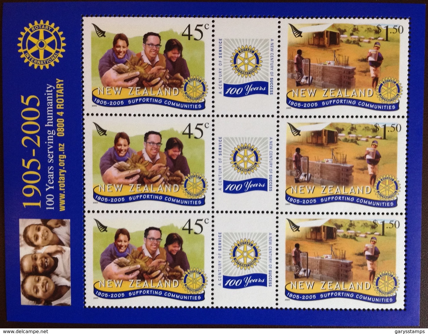 New Zealand 2005 Rotary Anniversary Minisheet MNH - Unused Stamps