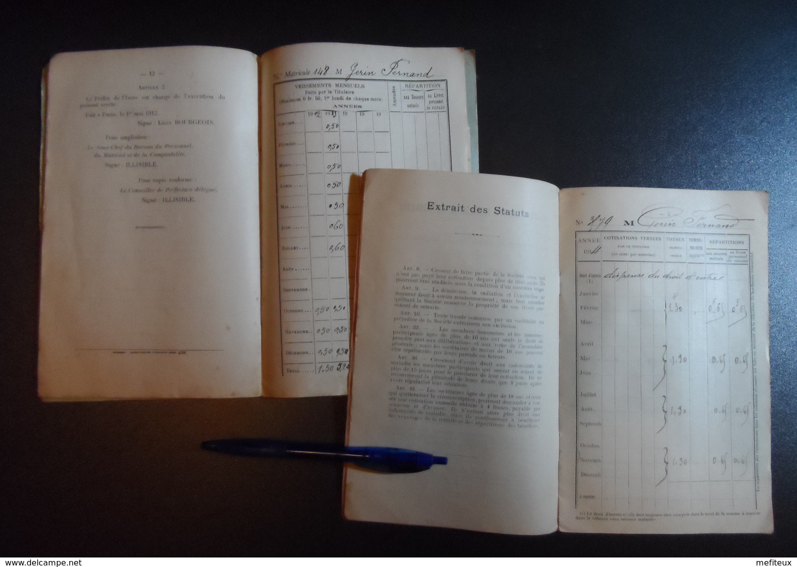 2 Livrets De Sociétaire_La Mutualité Scolaire De Romans Drôme Et St Marcellin Isère 1912 - 1914 - Diploma & School Reports