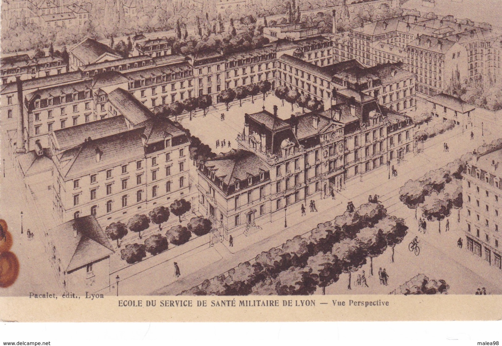 LYON,,,,ECOLE Du  SERVICE  De SANTE  MILITAIRE ,,,,VUE  PERSPECTIVE,,,,,,rare - Altri & Non Classificati