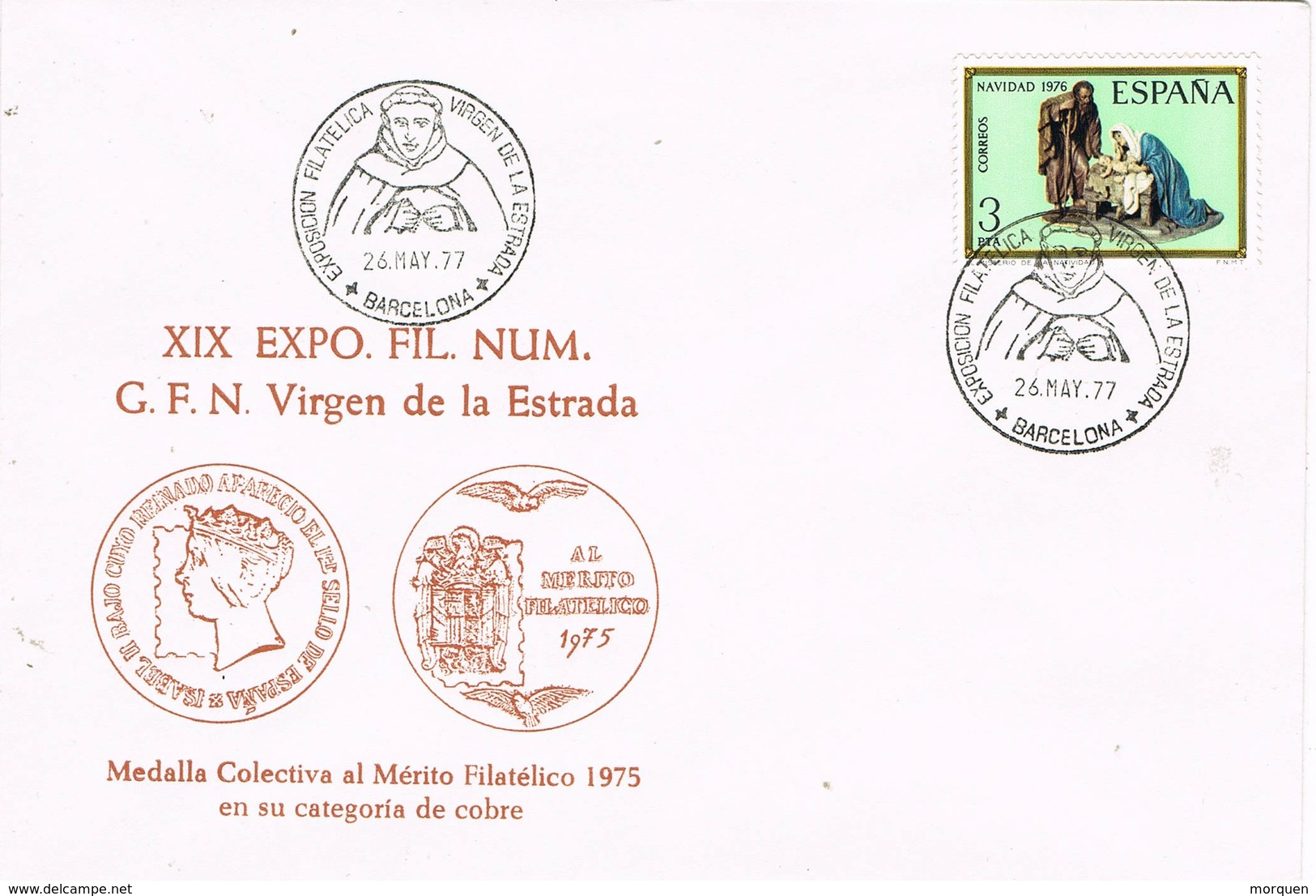 33068. Carta BARCELONA 1977. Exposicion Virgen De La Estrada - Cartas & Documentos