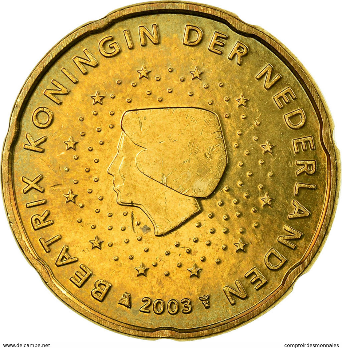 Pays-Bas, 20 Euro Cent, 2003, TTB, Laiton, KM:238 - Pays-Bas