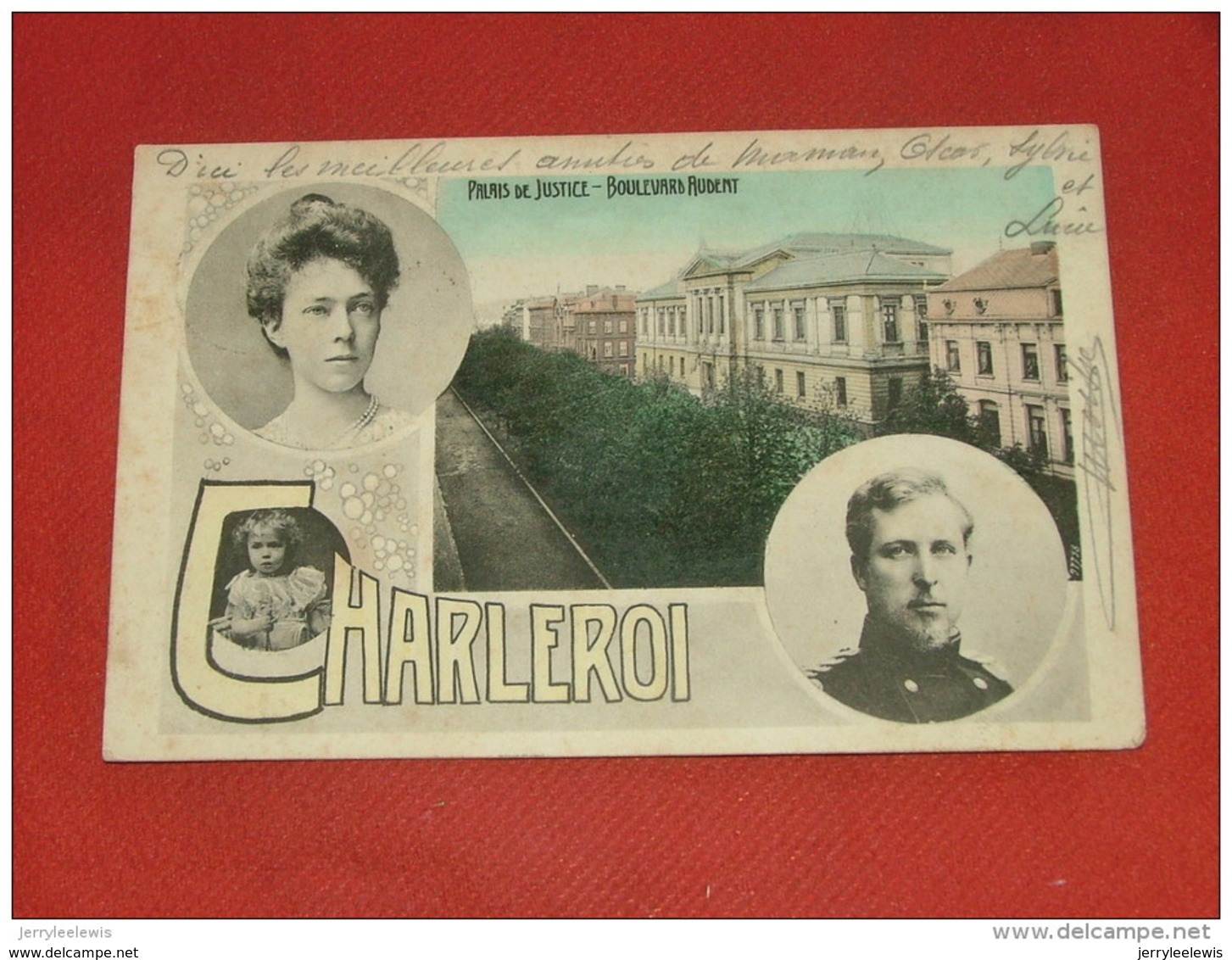 CHARLEROI  -  Palais De Justice - Boulevard Audent - Effigie Du Roi Albert Et Reine Elisabeth - 1908 - - Charleroi