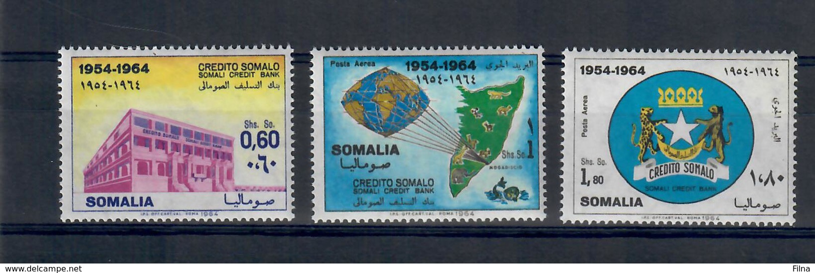 SOMALIA 1964 - 10 ANNI CREDITO SOMALO  - MNH ** - Somalië (1960-...)