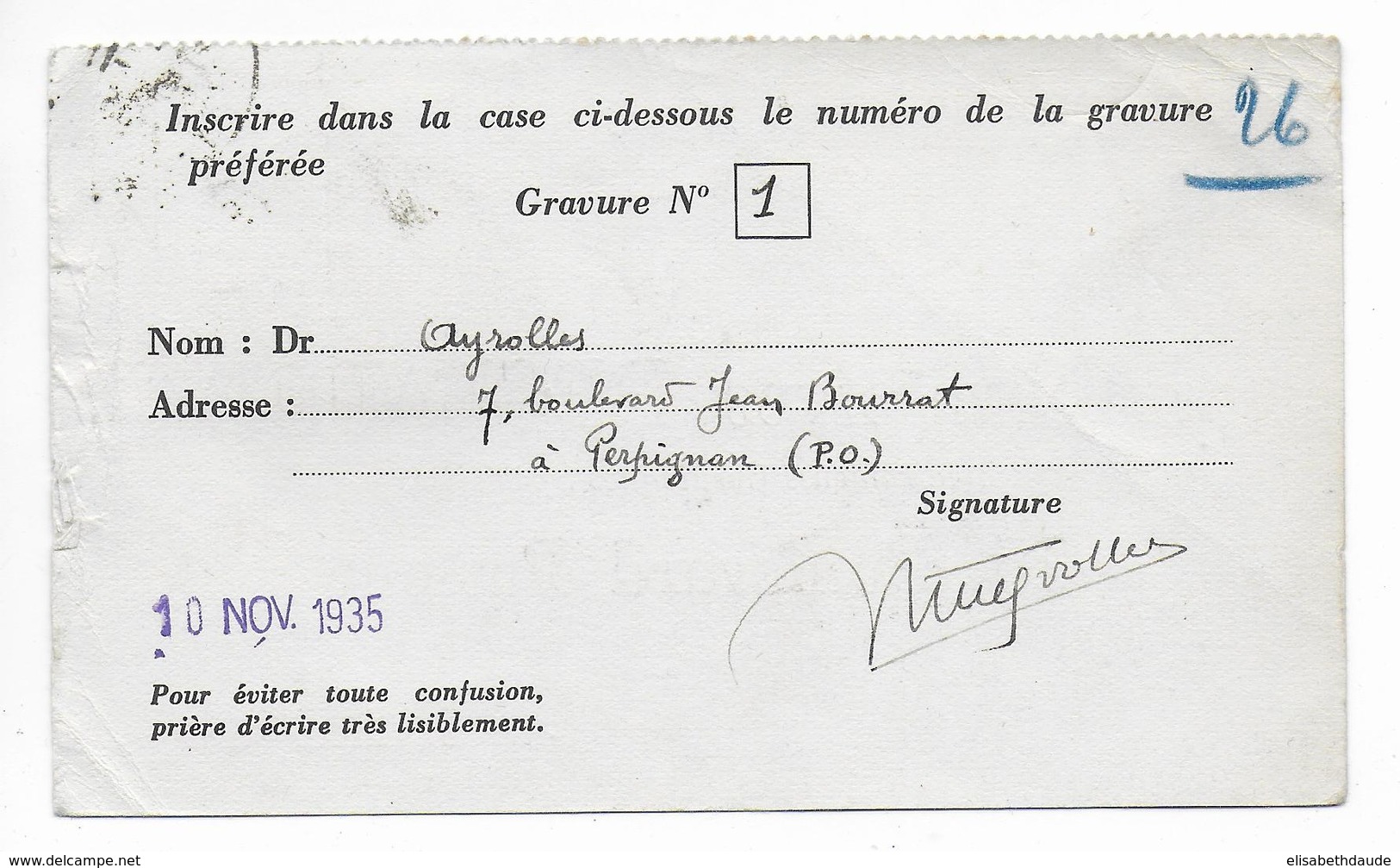 SEMEUSE - 1935 - BLOC De 4 De 10c Sur CARTE COMMERCIALE De PERPIGNAN (PYRENEES ORIENTALES) - 1906-38 Semeuse Camée