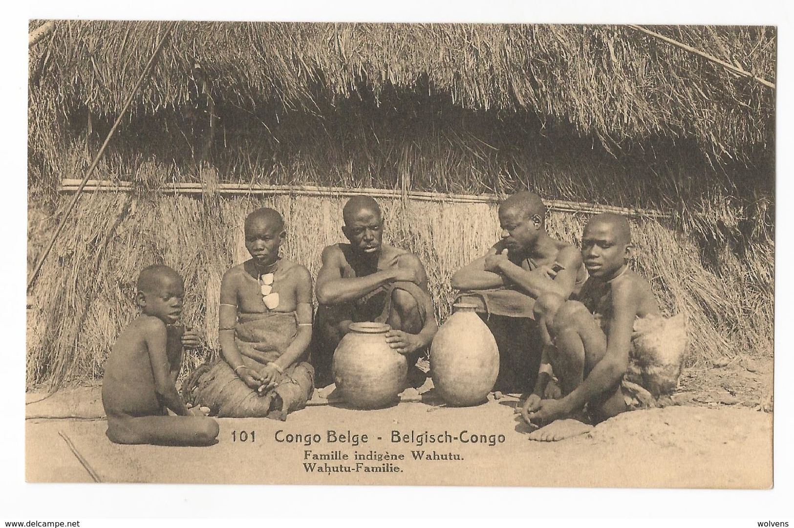 Belgisch Congo Belge Famille Indigène Wahutu CPA PK EP - Belgian Congo