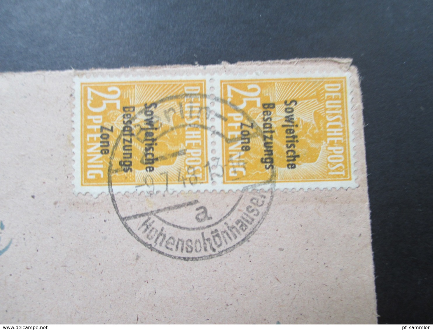 SBZ 1948 Nr.191 MeF Senkrechtes Paar! Berlin Vorläufer Stempel Berlin Hohenschönhausen 9.7.48 Auslandsbrief Frankreich - Sonstige & Ohne Zuordnung