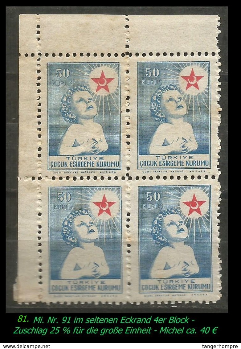 Türkei Rotes Kreuz - Mi. Nr. 91 - Im Postfrischen 4er Block - Unused Stamps