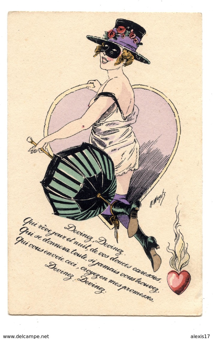 A.Wuyts.fantaisies Parisiennes Aquarellées.la Femme Libertine.masque.érotique.     .E.42 - Wuyts